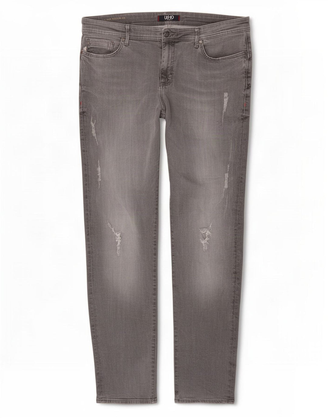 Liu Jo Herren Distressed Regular Fit Slim Jeans W36 L34 Grau