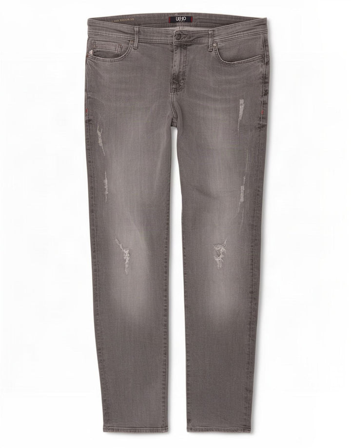 Liu Jo Herren Distressed Regular Fit Slim Jeans W36 L34 Grau
