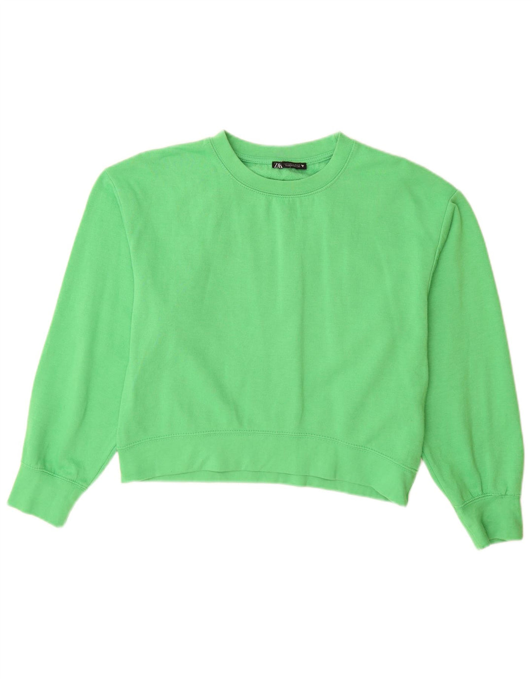 Zara Damen Sweatshirt Pullover UK 10 Small Grün Polyester