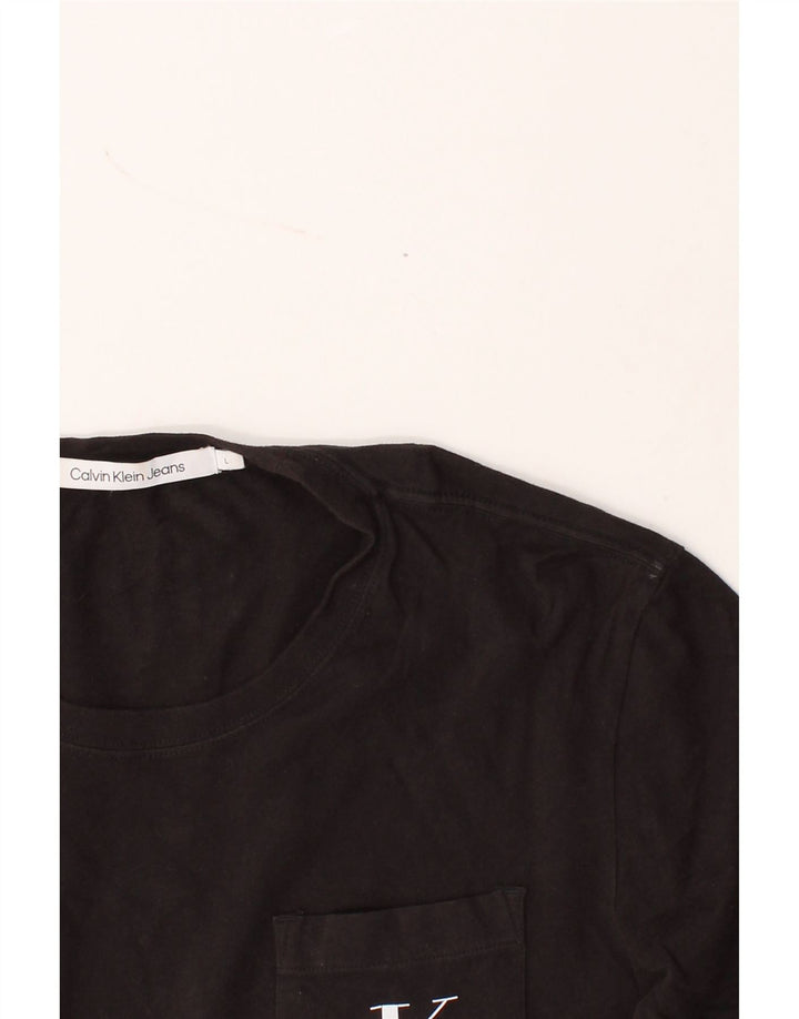 CALVIN KLEIN Mens T-Shirt Top Large Black Cotton Vintage Calvin Klein and Second-Hand Calvin Klein from Messina Hembry 