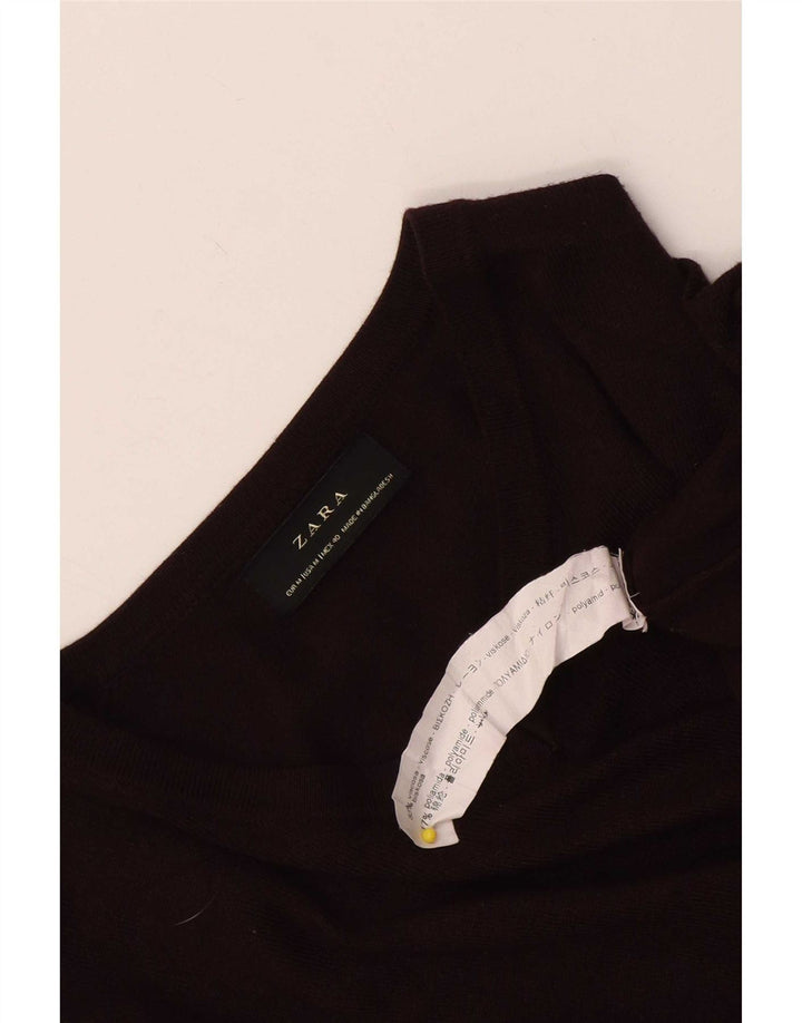 Zara Herren-Pullover mit V-Ausschnitt, mittlere bordeauxrote Viskose