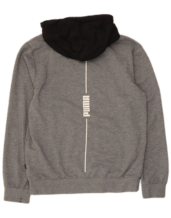 Puma Herren Graphic Hoodie Pullover Kleine graue Colourblock-Baumwolle