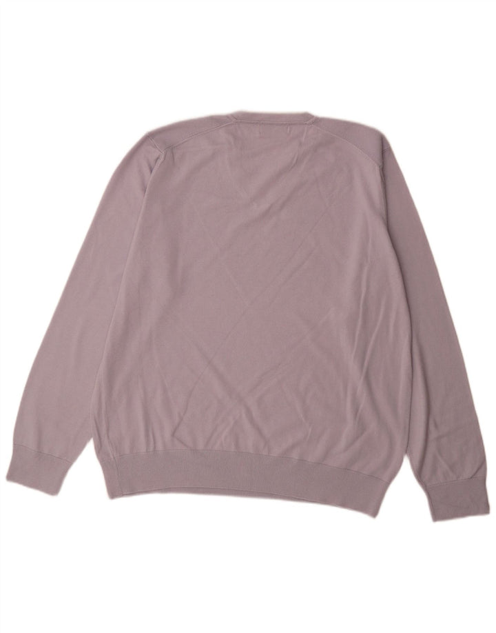Marks & Spencer Herren Autograph V-Ausschnitt Pullover Pullover XL Blau Baumwolle