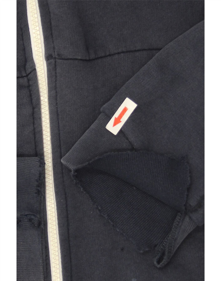 Zara Herren-Kapuzenpullover mit Reißverschluss, mittlere marineblaue Baumwolle