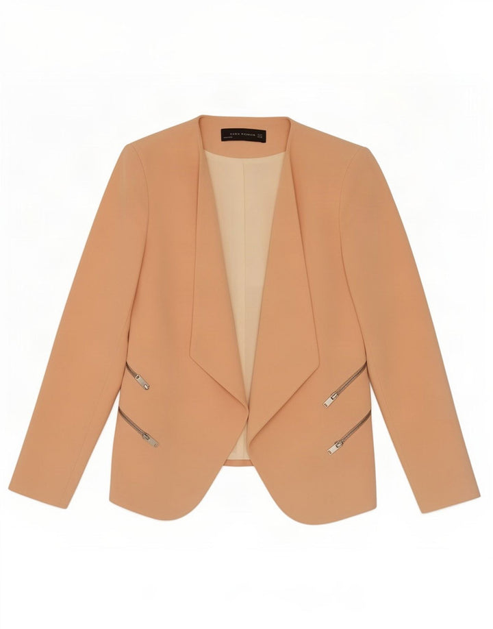 Zara Womens Open Blazer Jacke UK 14 Mittelrosa Polyester