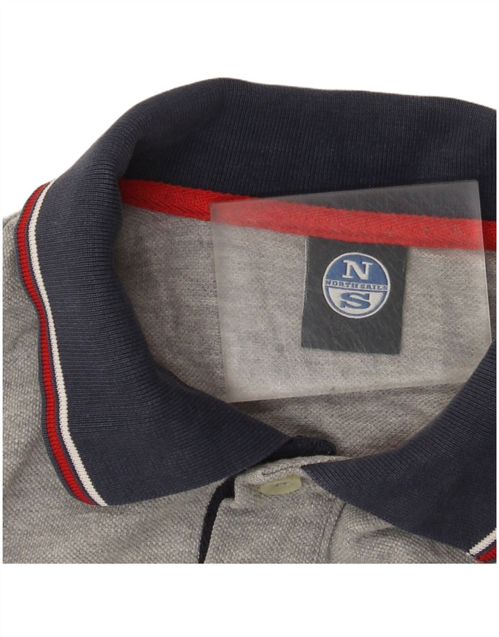 North Sails Herren-Poloshirt mit Grafik, Größe S, Grau meliert