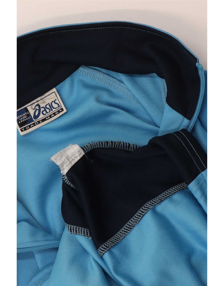 Asics Herren-Trainingsanzug-Top-Jacke aus mittelblauem Colourblock-Polyester