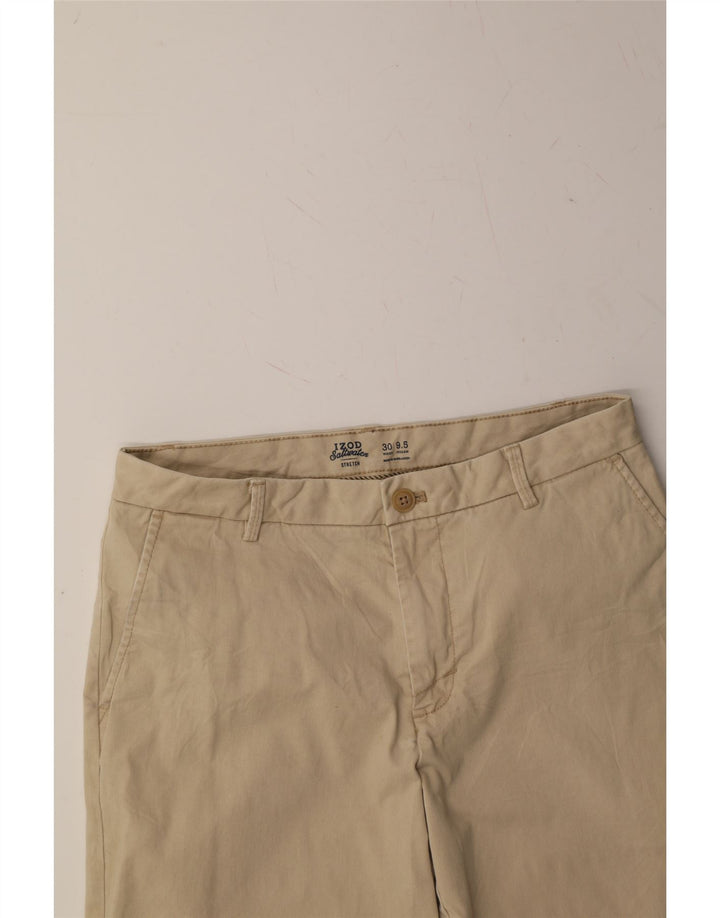 IZOD Mens Stretch Chino Shorts W30 Medium  Beige Cotton Vintage Izod and Second-Hand Izod from Messina Hembry 