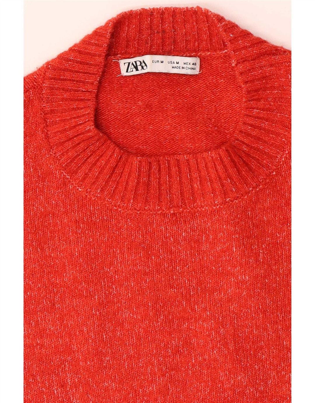 Zara Herren-Pullover mit Rundhalsausschnitt, mittelorange