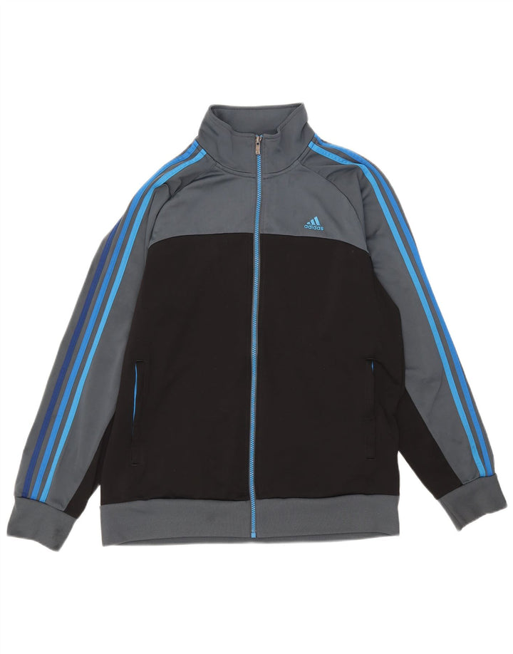 Adidas Herren-Trainingsanzug-Top-Jacke, großes graues Colourblock-Polyester