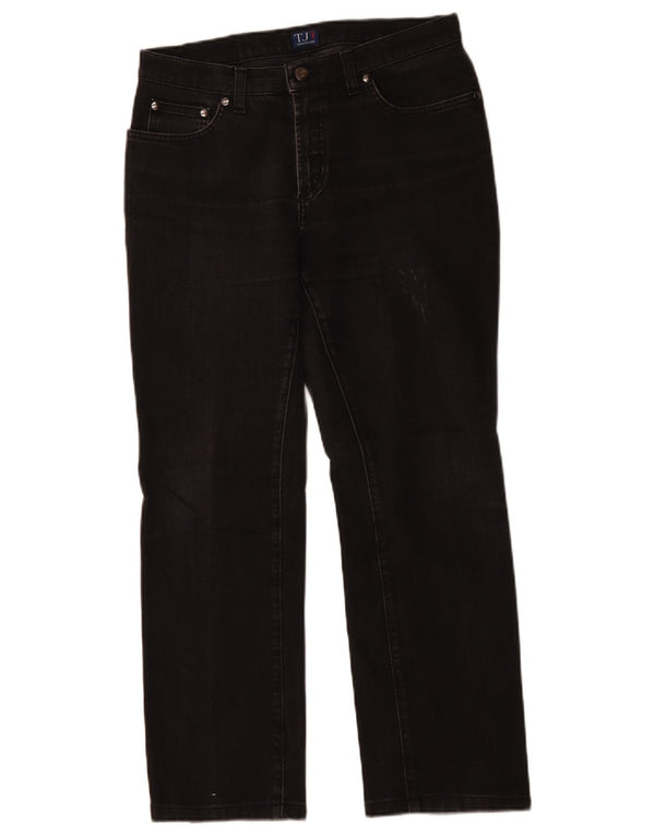 TRUSSARDI Damen Straight Jeans W30 L27 Schwarze Baumwolle