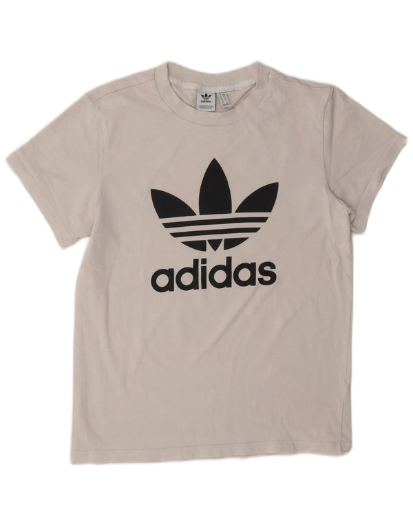 Adidas Damen Übergroßes Grafik-T-Shirt-Oberteil UK 10 Small Pink