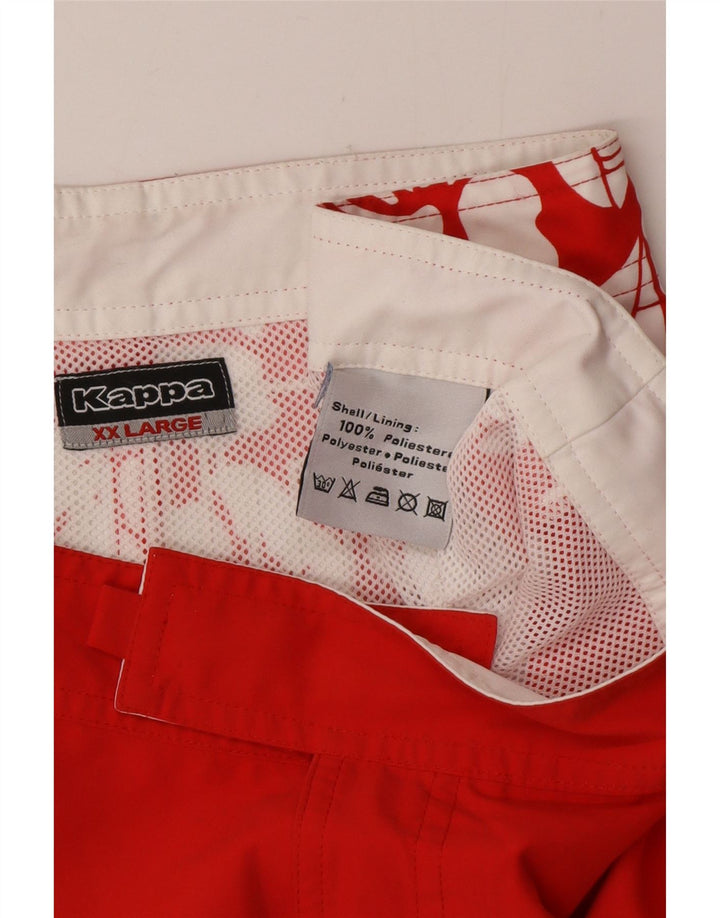 Kappa Herren-Badeshorts mit Grafik, 2XL, rotes Blumenmuster, Polyester
