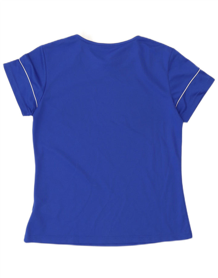 ADIDAS Damen Aeroready T-Shirt Top UK 12/14 Mittelblaues Polyester