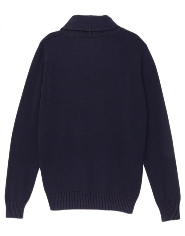 Jack & Jones Mens Cardigan Sweater Large Navy Blue Cotton