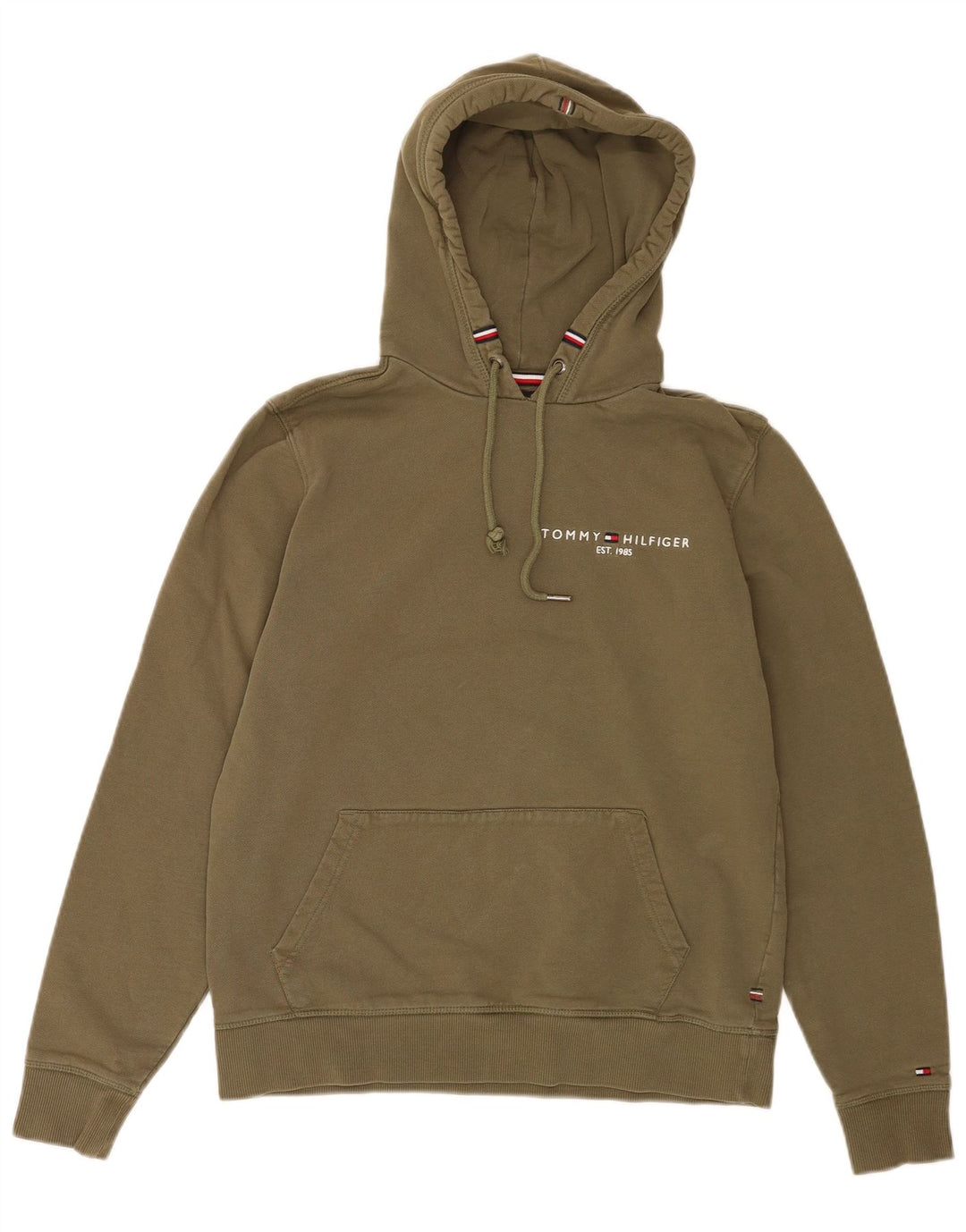 Tommy Hilfiger Herren-Hoodie-Pullover aus mittlerer Khaki-Baumwolle