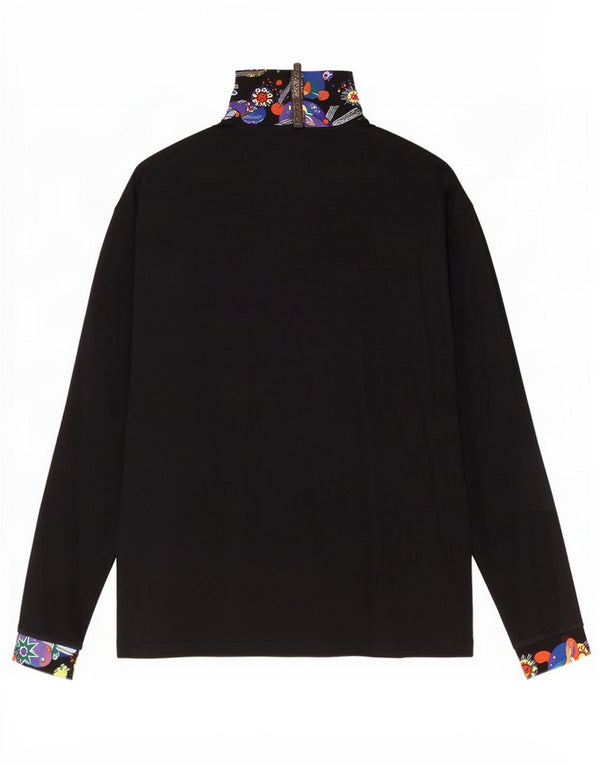 Conte of Florence Damen Top Langarm UK 16 Large Schwarz Geometrisch