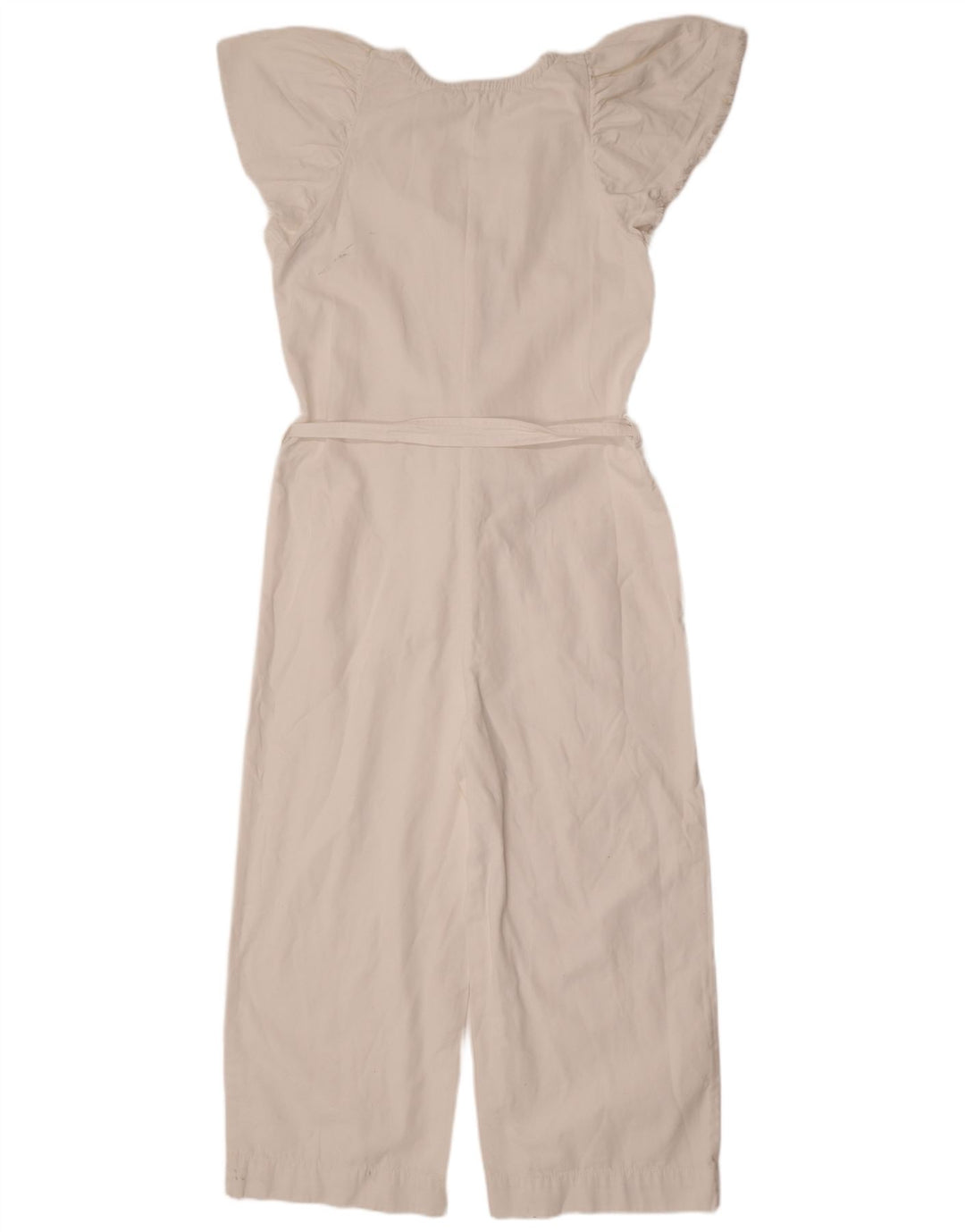 Zara Damen-Jumpsuit UK 12 Mittelweiße Baumwolle