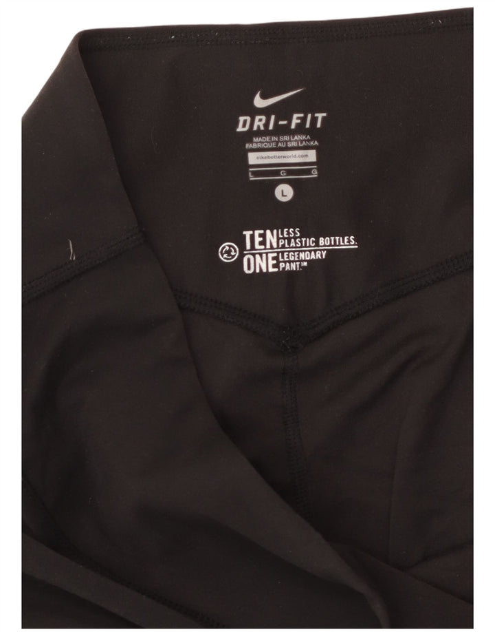 NIKE Damen Dri Fit Bermuda Sport Shorts UK 16 Large Schwarz