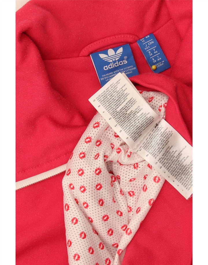 Adidas Damen Trainingsanzug Top Jacke UK 12 Mittelrosa Baumwolle