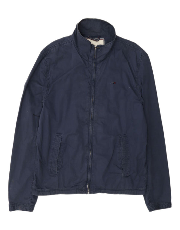Tommy Hilfiger Herren Bomberjacke UK 42 XL Marineblau Baumwolle