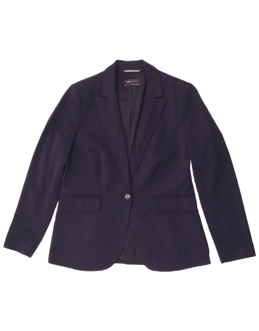 Marks & Spencer Damen-Blazer mit 1 Knopf, Gr. 14, Marineblau