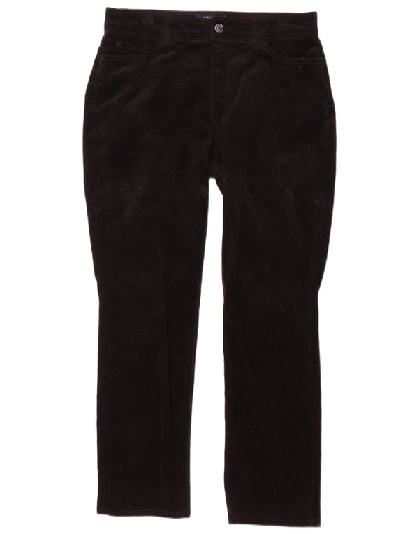 Chaps Damen Cordhose mit hoher Taille, US 10, Größe L, W30, L29, Schwarz