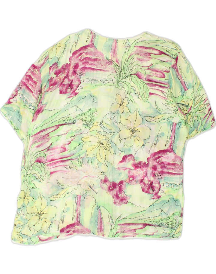 VINTAGE Womens Short Sleeve Shirt Blouse UK 16 Large Green Floral | Vintage Vintage | Thrift | Second-Hand Vintage | Used Clothing | Messina Hembry 