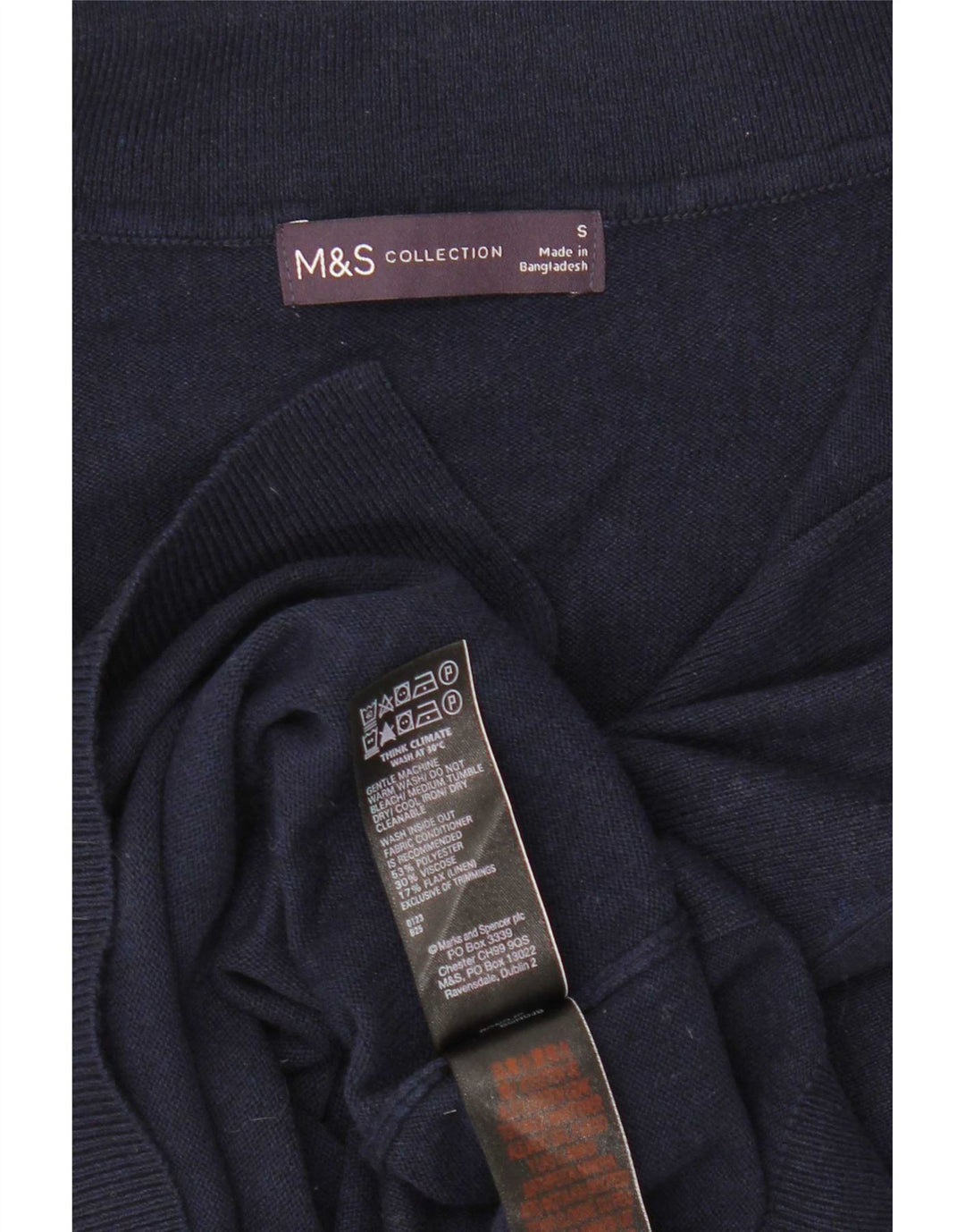 Marks & Spencer Damen Weste Tank Top UK 10 Small Marineblau Polyester