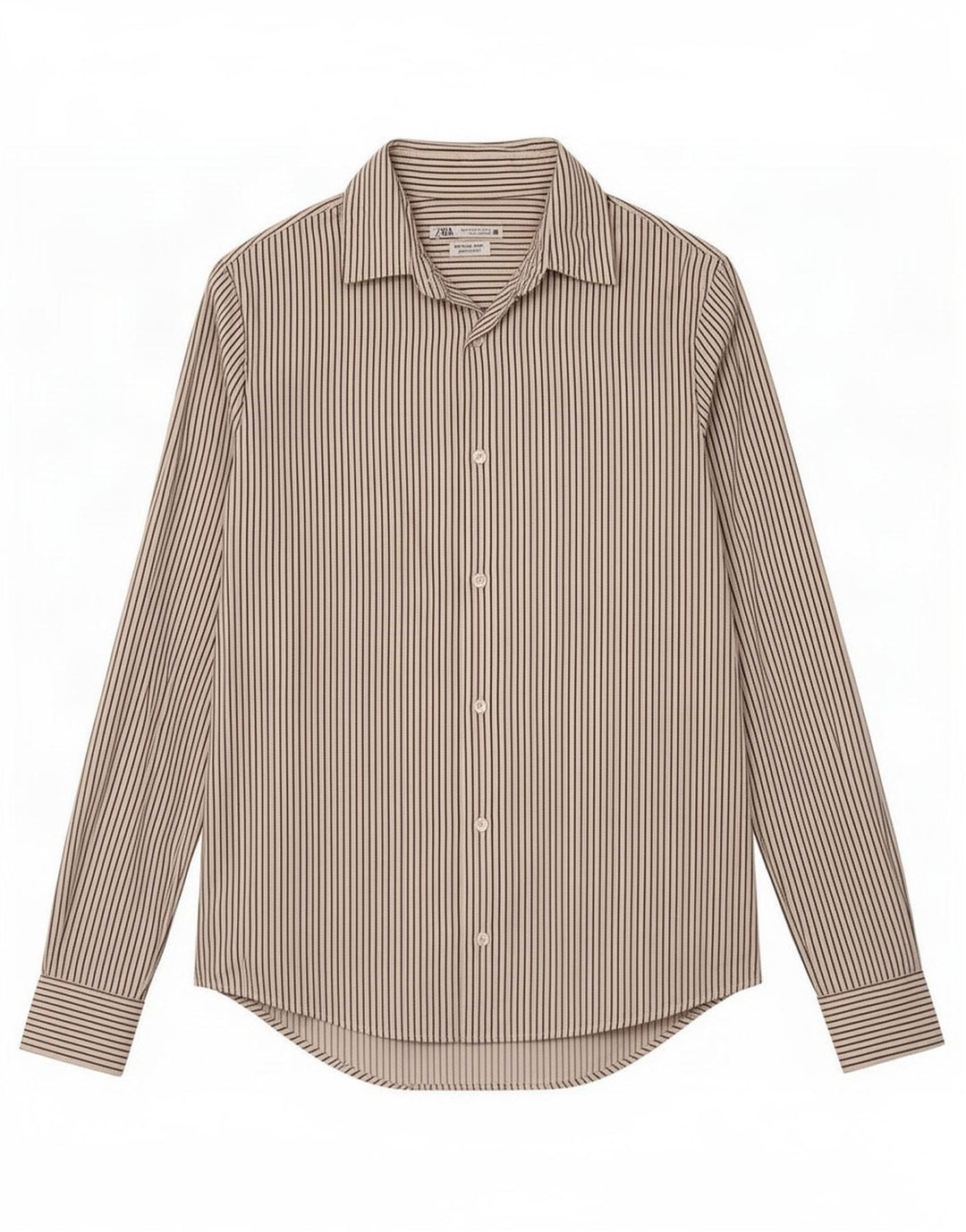 Zara Herren Super Slim Fit Hemd Mittelweiß Nadelstreifen