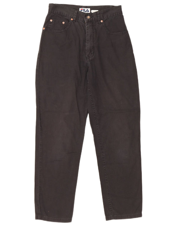 Fila Damen High Waist Tapered Jeans IT 42 Medium W26 L26 Schwarze Baumwolle