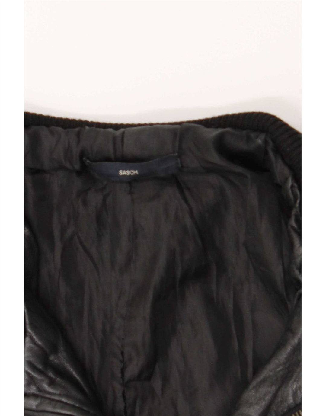 Sasch Damen Crop Lederjacke UK 12 Medium Schwarz