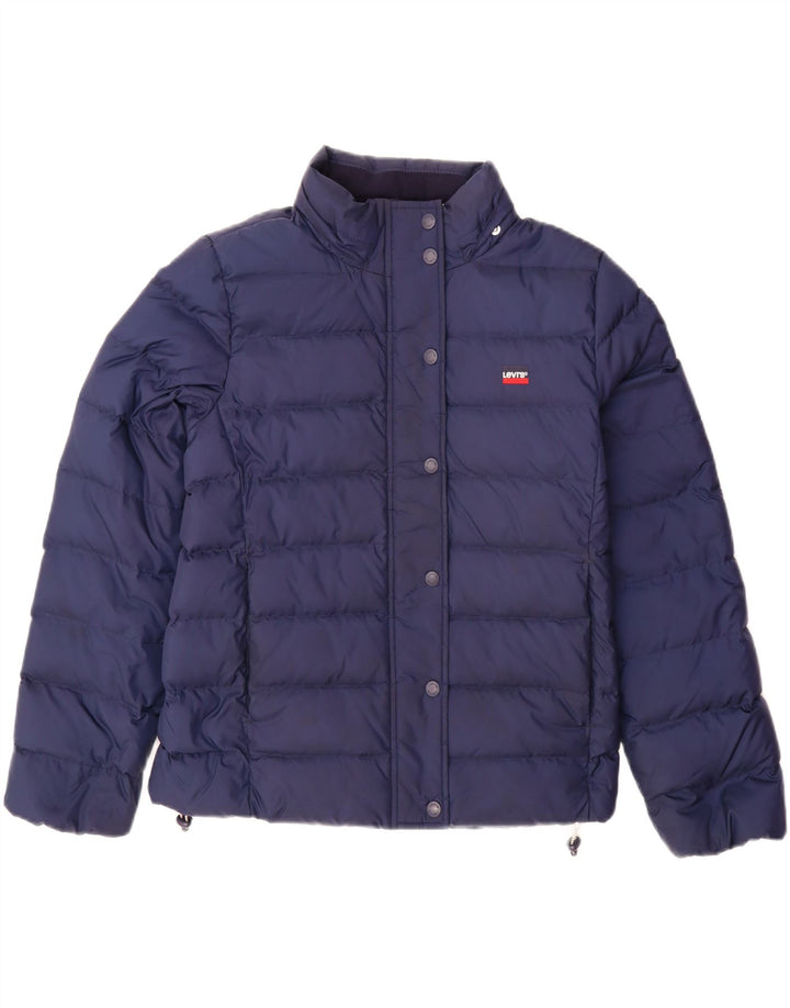 LEVI'S Damen-Übergröße mit Kapuze, gepolsterte Jacke, Größe S, Marineblau