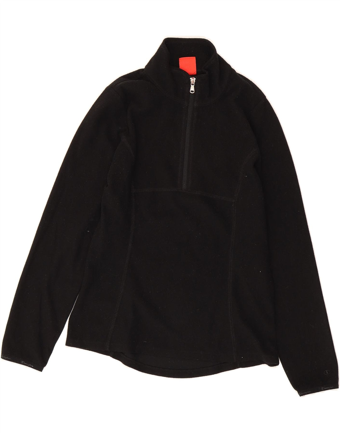CHAMPION Womens Oversized Zip Neck Fleece Jumper UK 10 Small Black Vintage Champion and Second-Hand Champion from Messina Hembry 