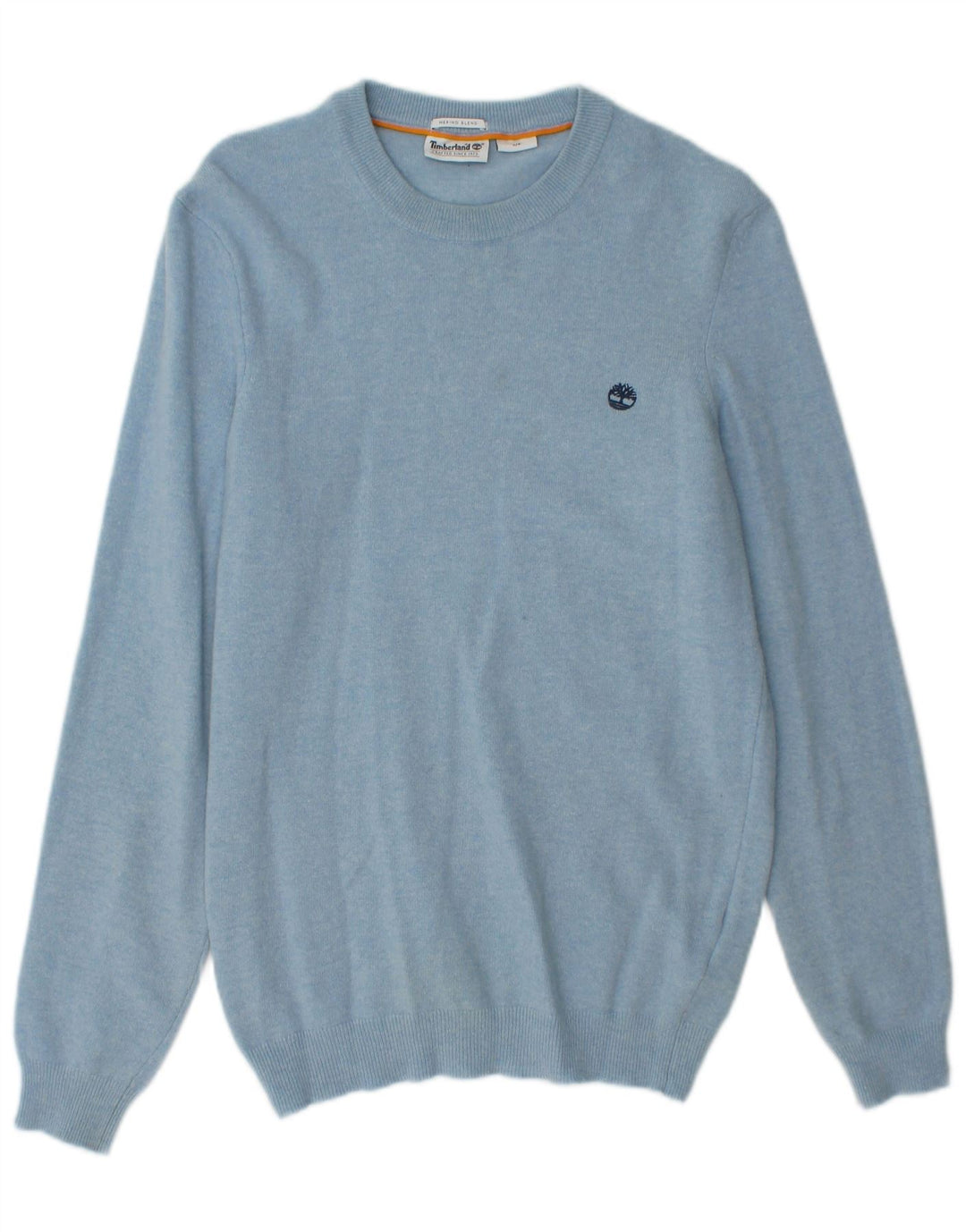 TIMBERLAND Herren-Pullover mit Rundhalsausschnitt, klein, blaue Merinowolle