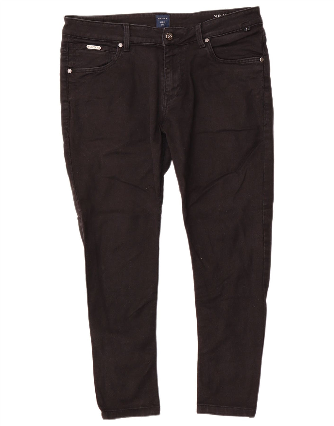 Nautica Herren Slim Jeans W34 L26 Schwarze Baumwolle