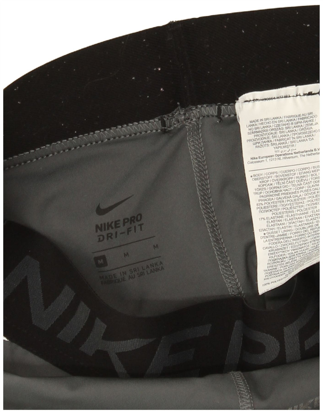Nike Damen Dri Fit Graphic Leggings UK 12 Mittelgraues Polyester