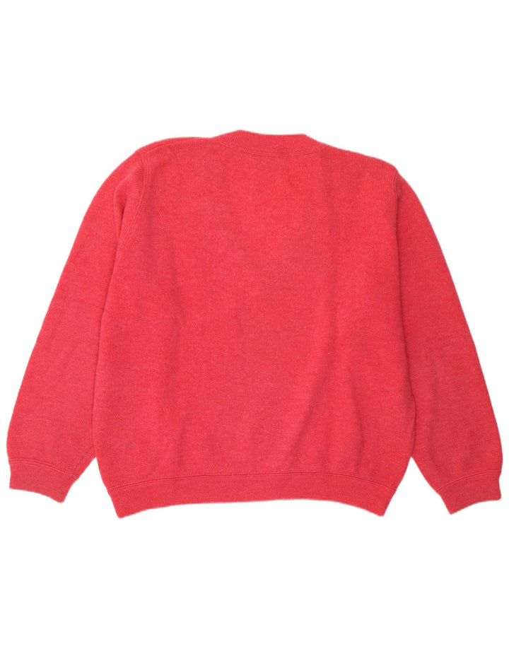 Sisley Damen Übergroßer Pullover mit V-Ausschnitt, Gr. 14, Mittelrosa