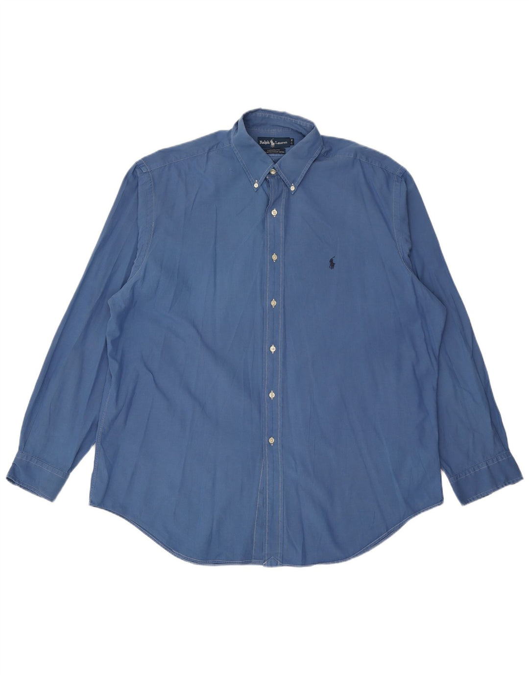 RALPH LAUREN Herren Yarmouth Loose Fit Hemd Größe 17 XL Blaue Baumwolle