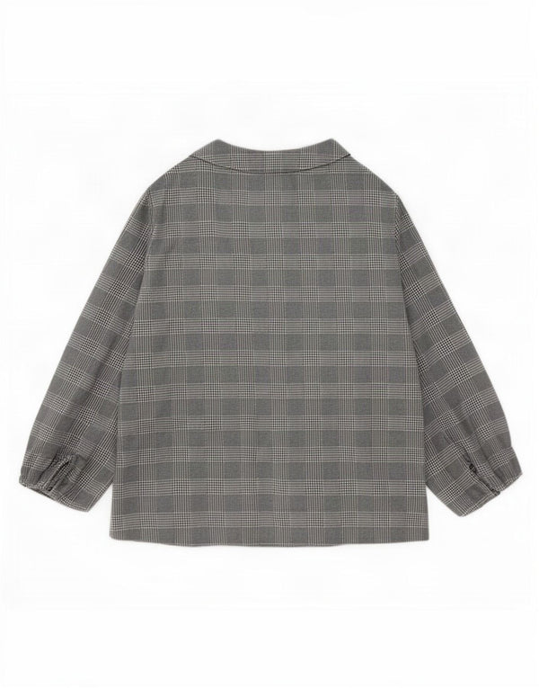 Lipsy Womens Open Cardigan Top UK 12 Mittelgrau kariertes Polyester