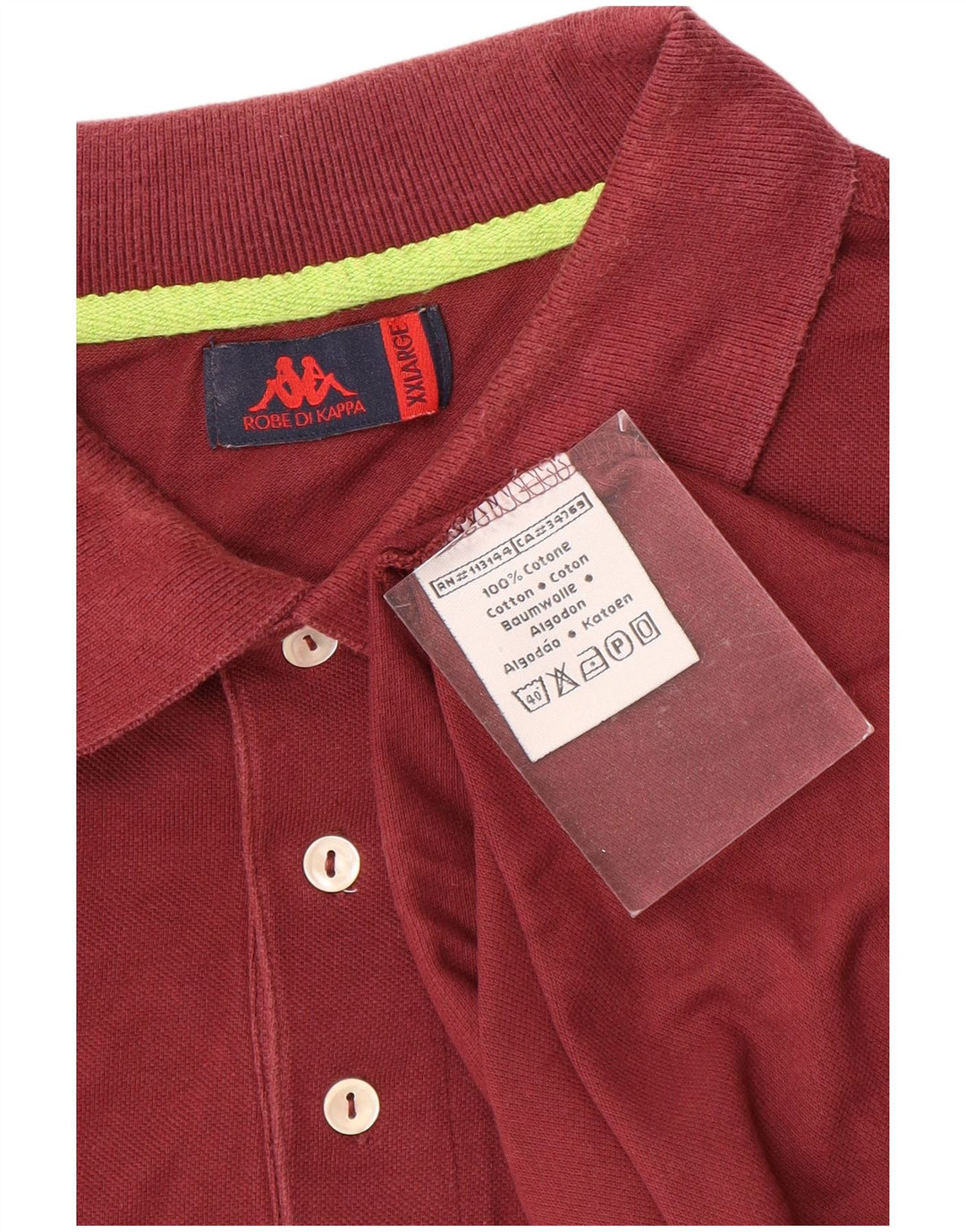KAPPA Herren Poloshirt 2XL Maroon Baumwolle