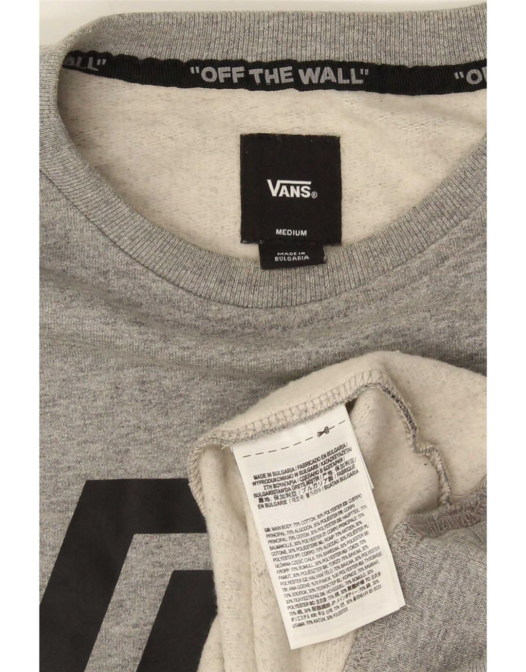 Vans Herren-Sweatshirt mit Grafik, mittelgraue Baumwolle