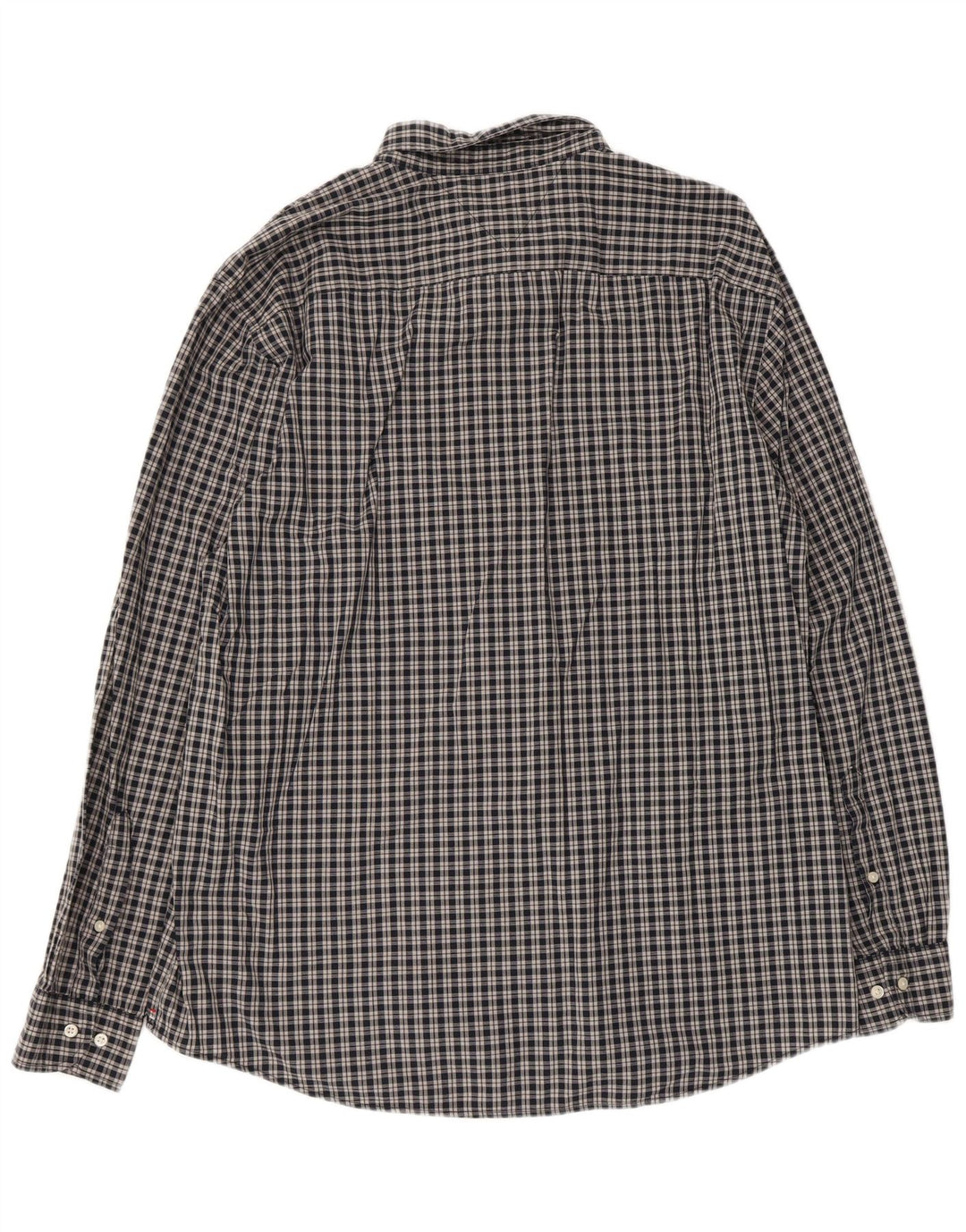 Tommy Hilfiger Herren-Hemd mit normaler Passform, 2XL, grau kariert, Baumwolle