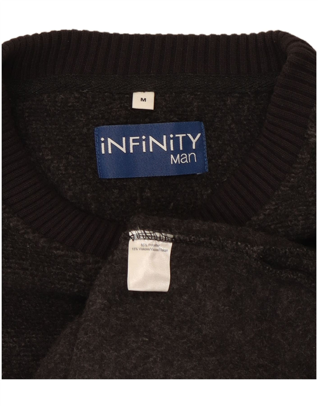 INFINITY Herren-Pullover mit U-Boot-Ausschnitt, mittelgraues Polyester