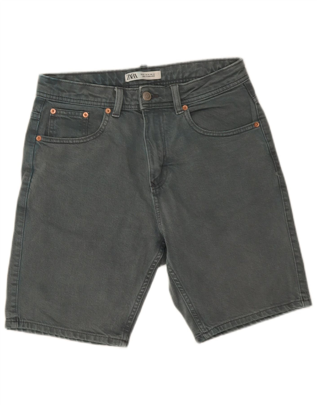 Zara Herren Jeansshorts EU 38 Small W30 Blaue Baumwolle