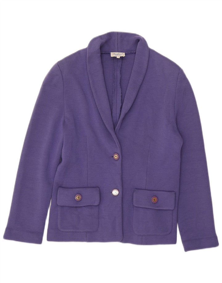 Luisa Spagnoli Damen-Strickblazer mit 2 Knöpfen, Gr. 10, Lila