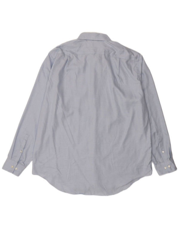 Calvin Klein Herren NON - IRON Slim Hemd Größe 18 2XL Blaue Baumwolle