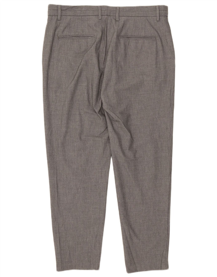 Zara Slim Chino-Hose für Herren, XL, W34, L30, Grau, Polyester
