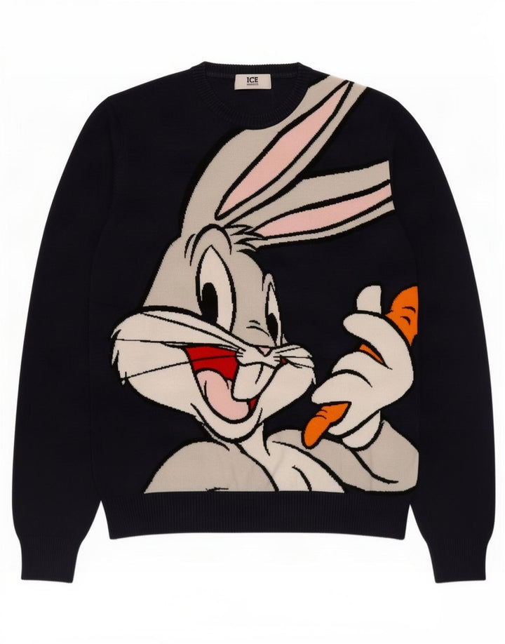 Iceberg Herren-Pullover „Bugs Bunny Graphic“ mit Rundhalsausschnitt, Mittelmarineblau