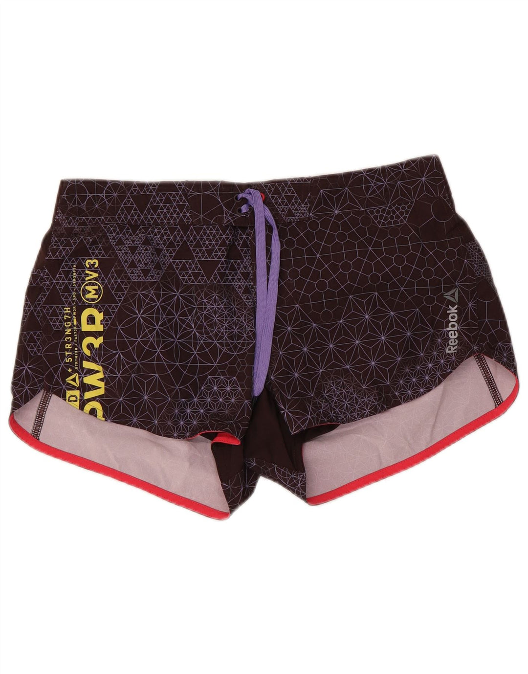REEBOK Badeshorts mit Grafik für Damen UK 12/14 Mittelbraun Geometrisch